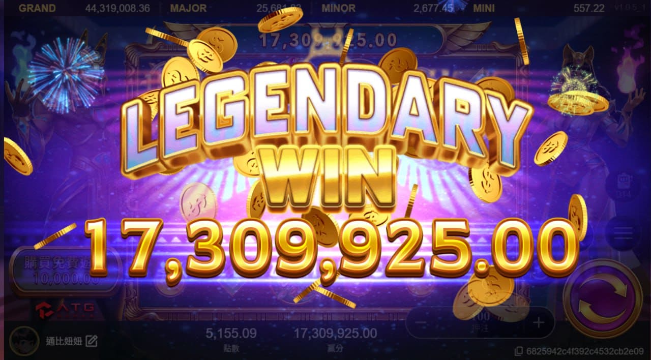 戰神賽特2爆分畫面，金幣飛舞、神光傾瀉，LEGENDARY WIN 彷彿神旨降臨。